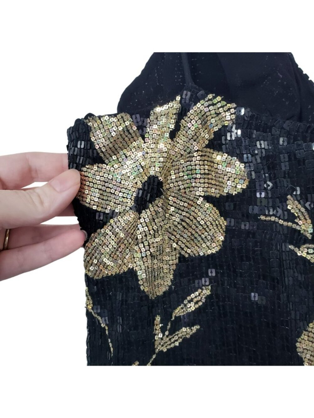 Ashish $2000 Black Gold Floral Sequin Mini Dress 90s Slip Dress Annies Ibiza - Picture 13 of 16